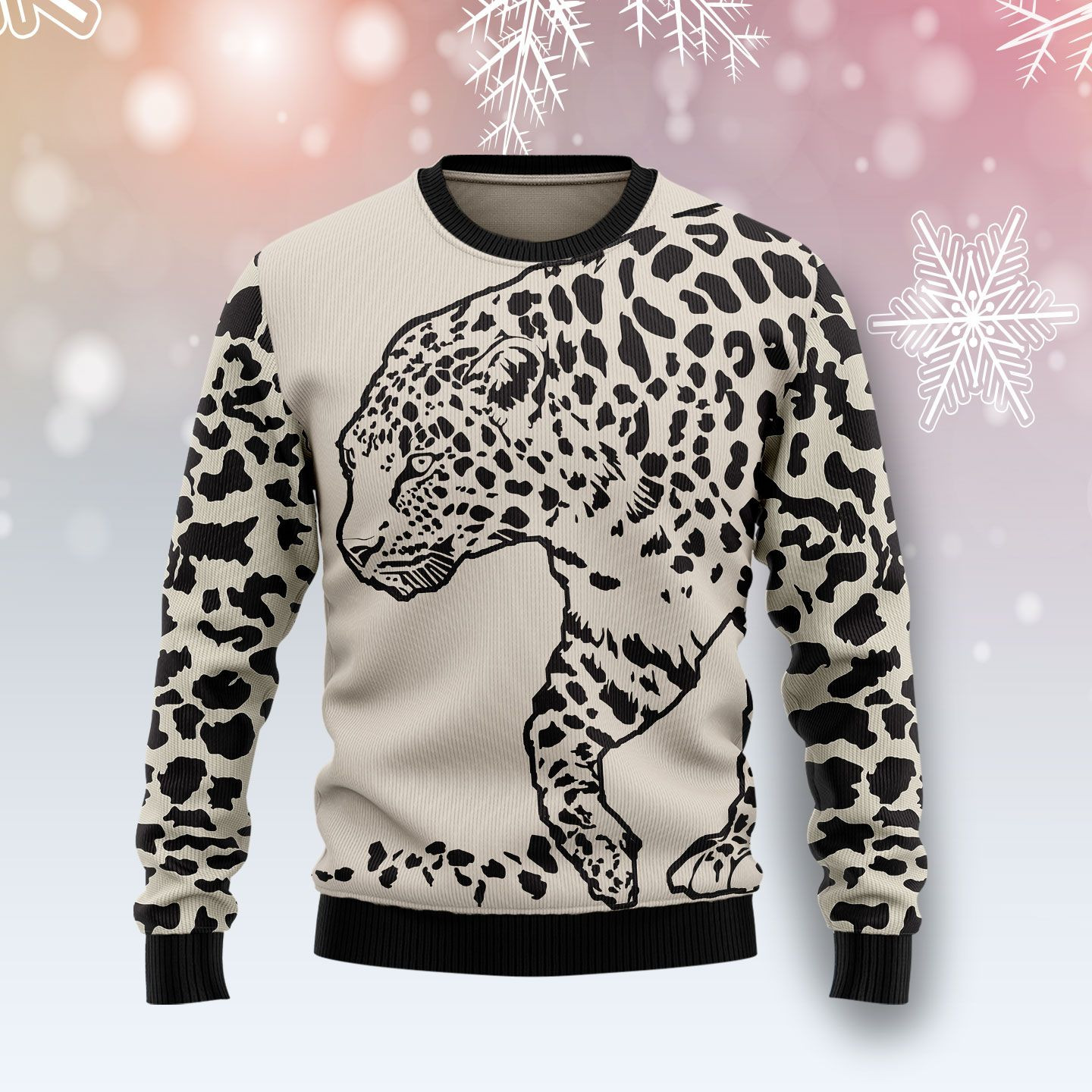 Leopard Pattern Ugly Christmas Sweater Ugly Sweater For Men Women