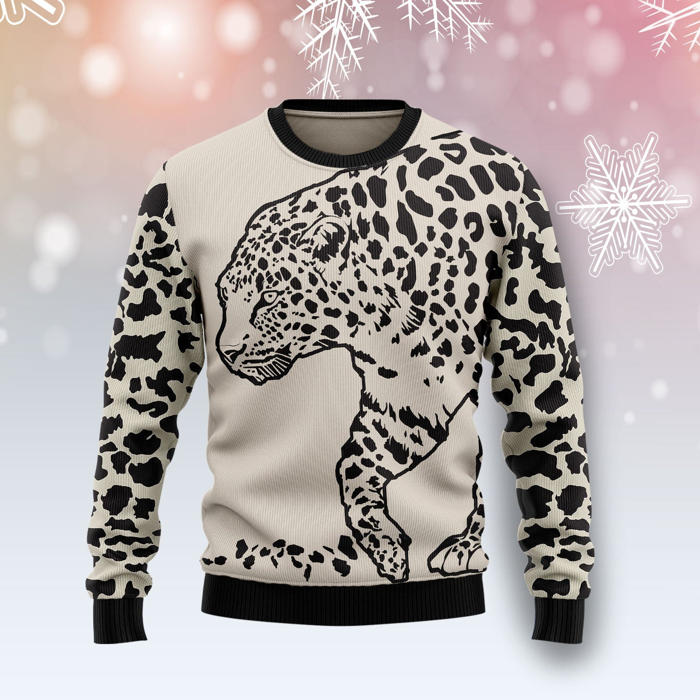 Leopard Pattern Ugly Christmas Sweater