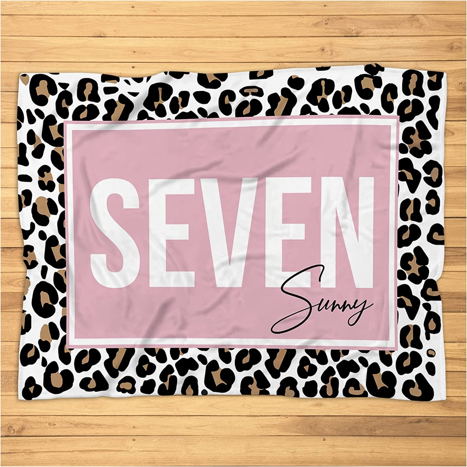 Leopard Personalized Baby Name Blanket