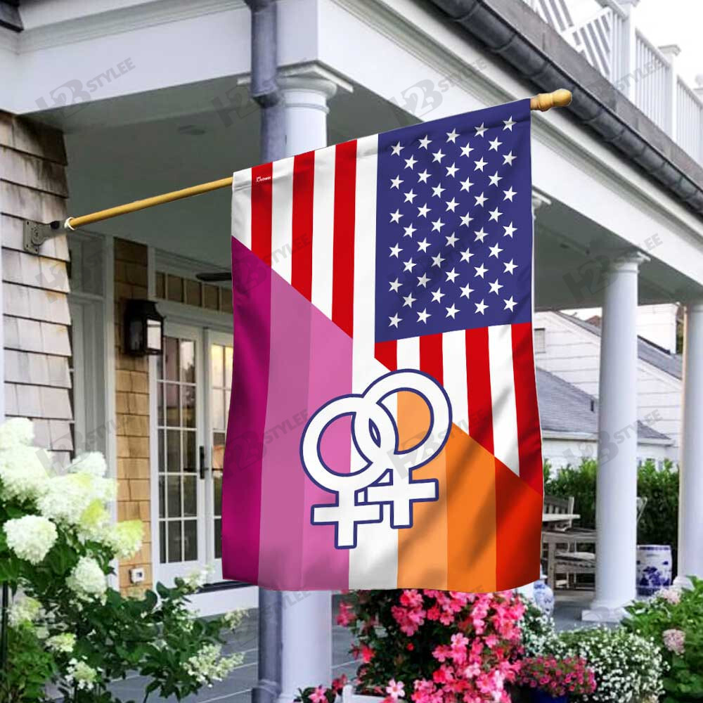 Lesbian Pride American Flag Garden Flag House Flag