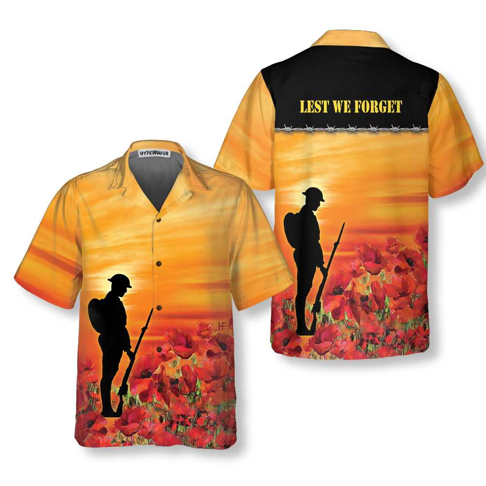 Lest We Forget Hawaiian Shirt Proud Veteran Shirt Best Gift For Veteran Day