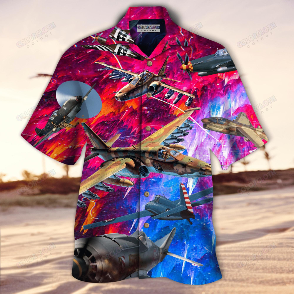 Let The Adventures Begin Aircraft Aloha Hawaiian Shirt Colorful Short Sleeve Summer Beach Casual Shirt For Men And Women