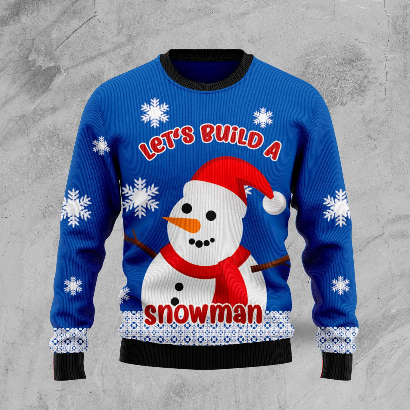 Lets Build A Snowman Ugly Christmas Sweater