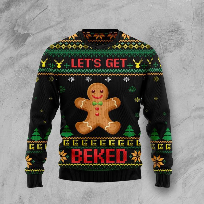 Lets Get Baked Ugly Christmas Sweater Ugly Sweater For Men Women