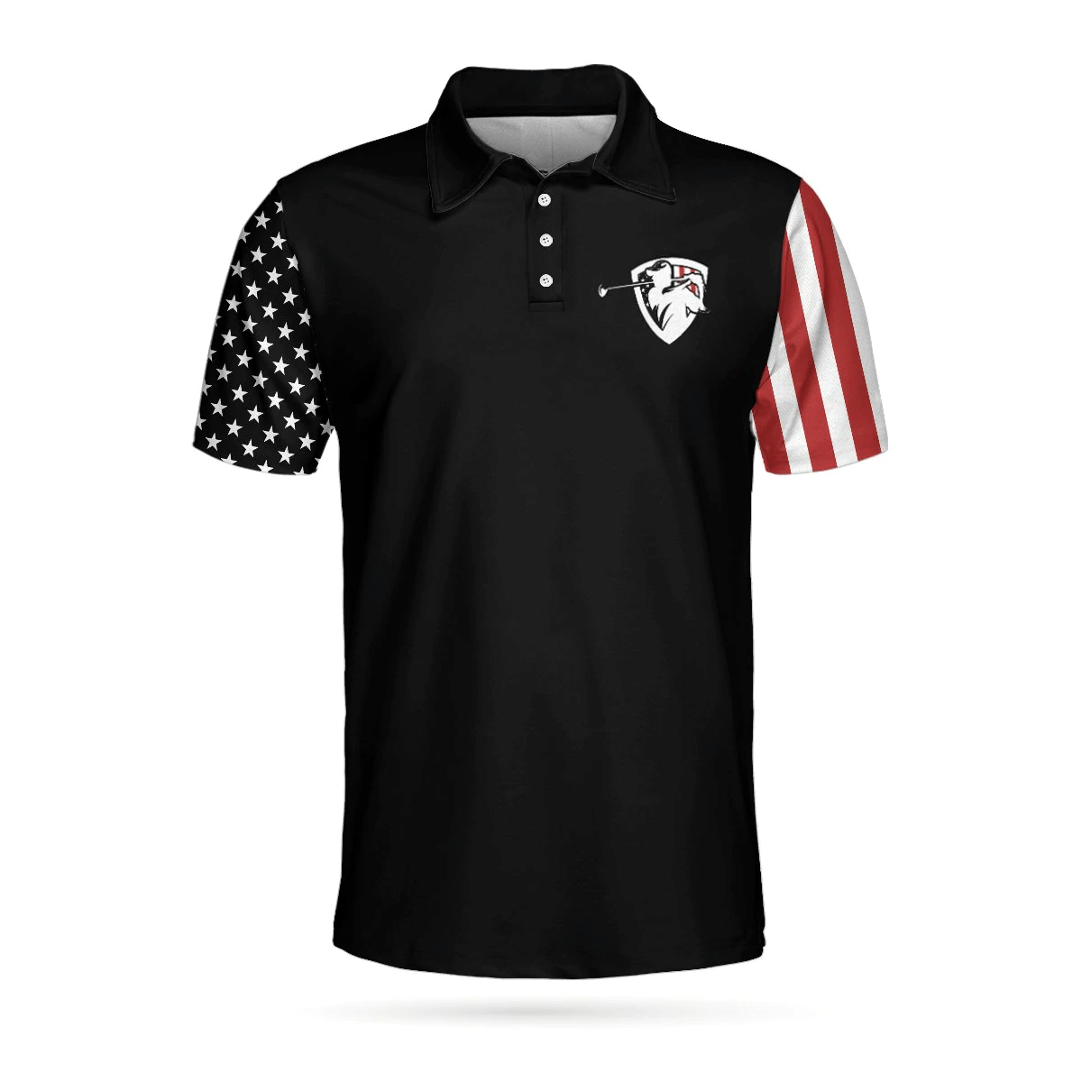 Lets Par Tee Short Sleeve Golf Polo Shirt Dark Theme American Flag Polo Shirt Patriotic Golf Shirts Short Sleeve Polo For Men