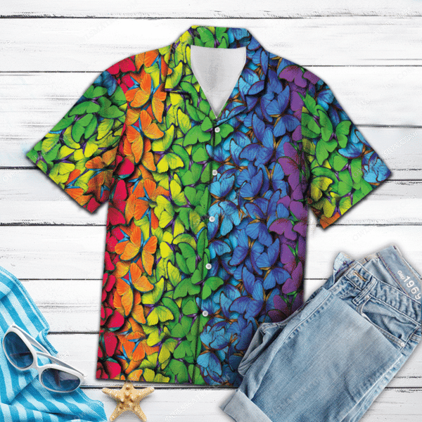 Lgbt Colorful Rainbow Butterfly Limited - Hawaiian Shirt - Hawaiian Shirt For Men, Hawaiian Shirt For Women, Aloha Shirt