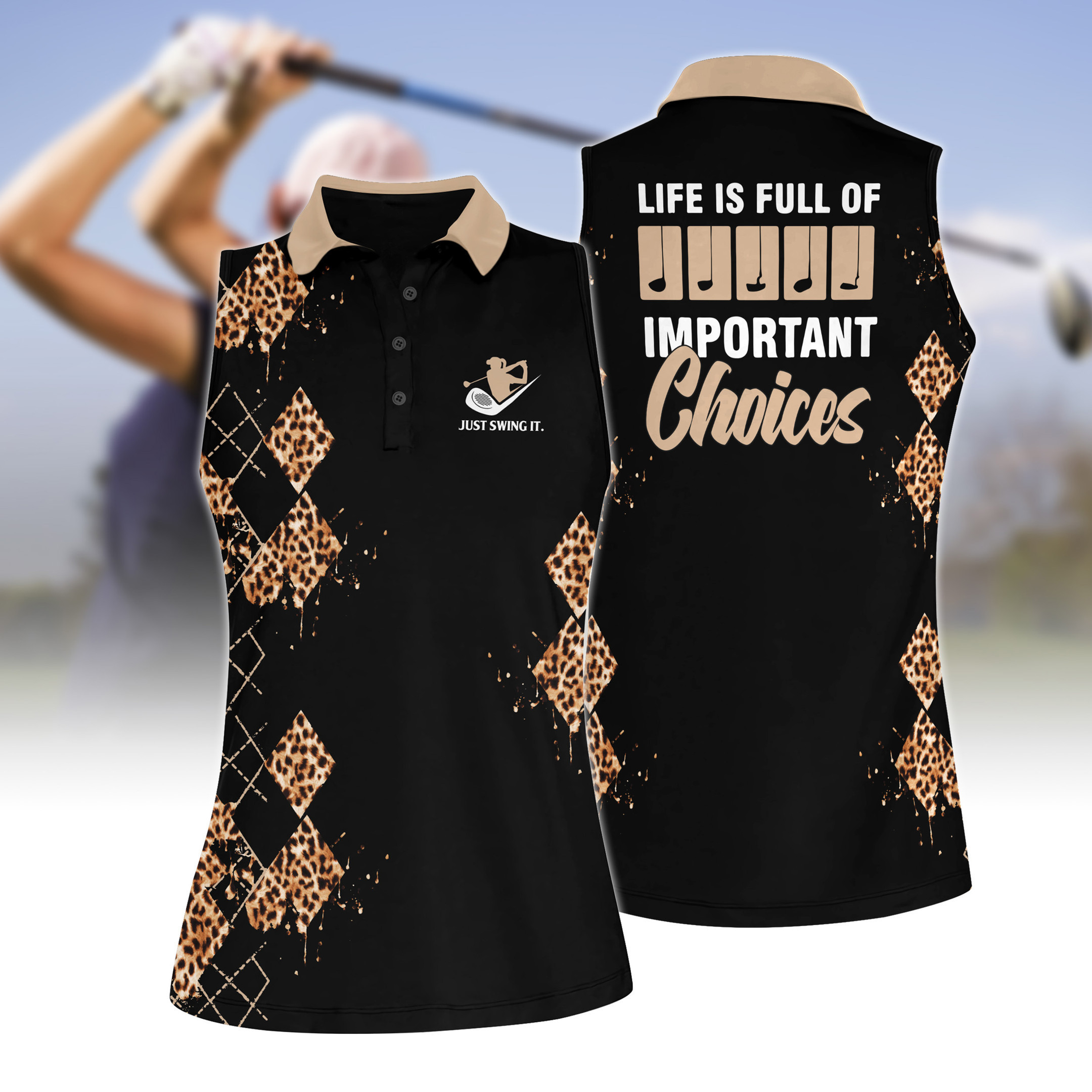 Life Is Full Of Important Choices Women Short Sleeve Polo Shirt Sleeveless Polo Shirt