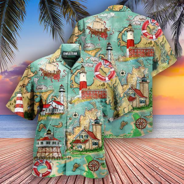 Lighthouse Guide Me Around The World Edition - Hawaiian Shirt - Hawaiian Shirt For Men