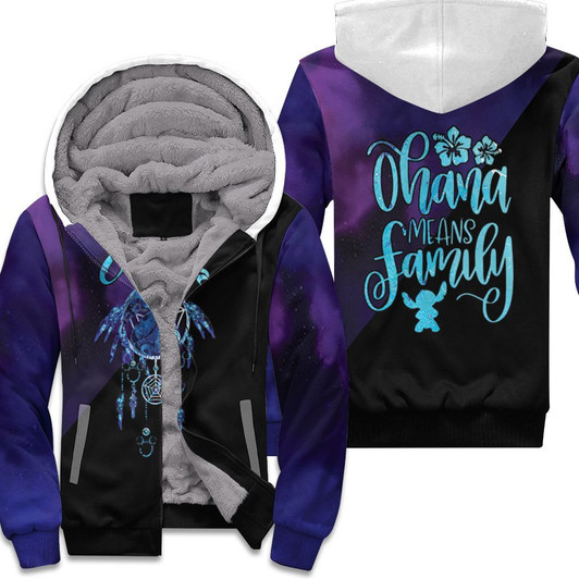 Lilo And Stitch Ohana Means Family Dreamcatcher Galaxy Style 3D Fleece Hoodie