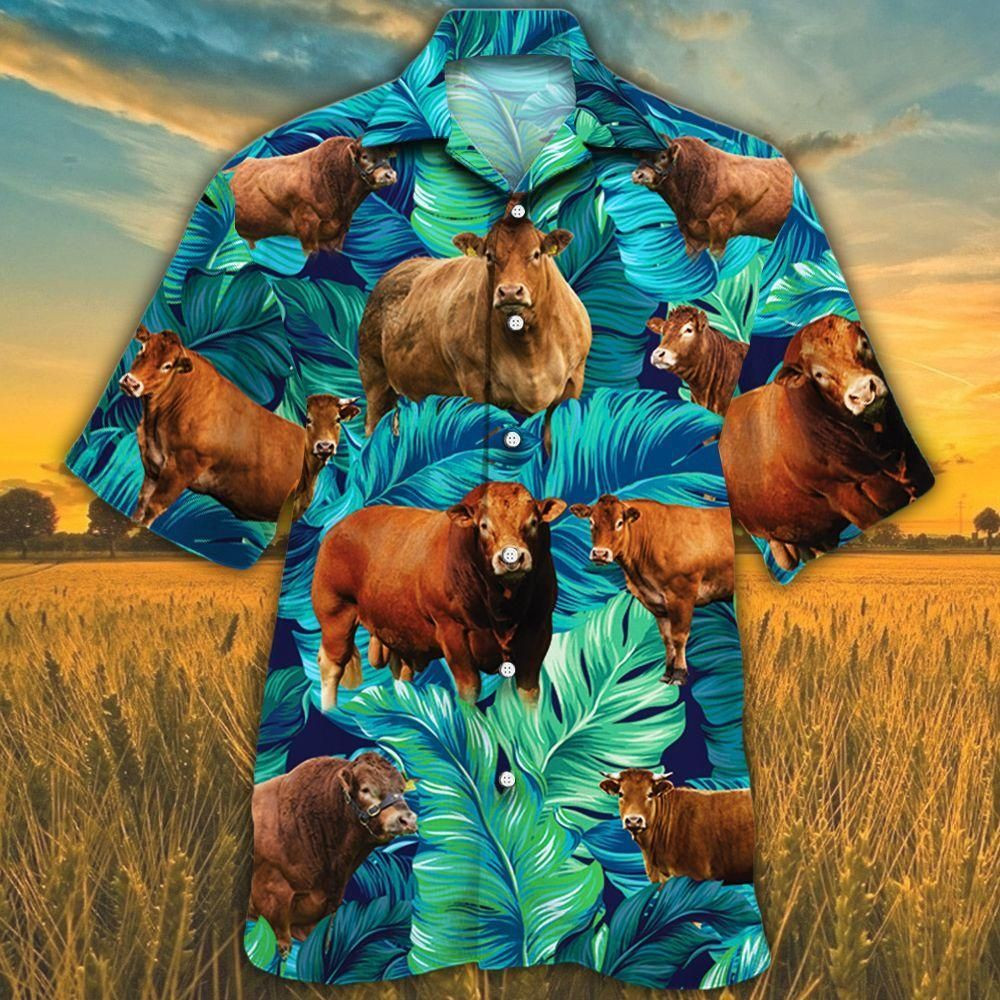 Limousin Cattle Lovers Aloha Hawaiian Shirt Colorful Short Sleeve Summer Beach Casual Shirt For Men And Women