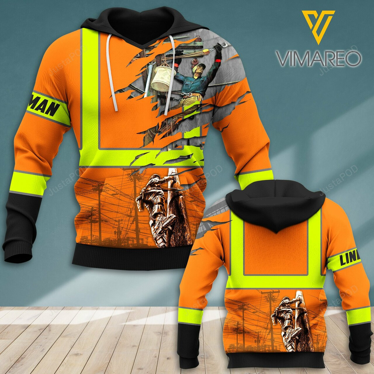 Lineman 3d All Over Print Hoodie