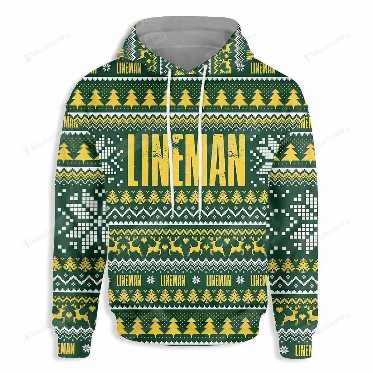 Lineman Happy Christmas 3d All Over Print Hoodie