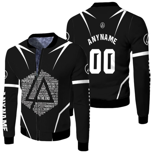 Linkin Park Famous Songs Rock Band Logo Black Fleece Bomber Jacket