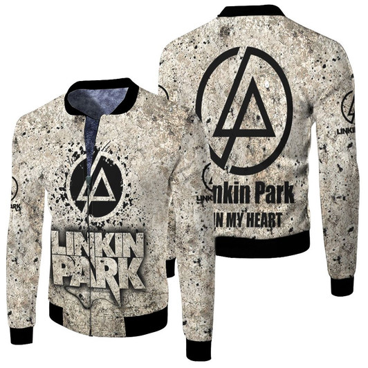 Linkin Park In My Heart Rock Band Logo Fleece Bomber Jacket