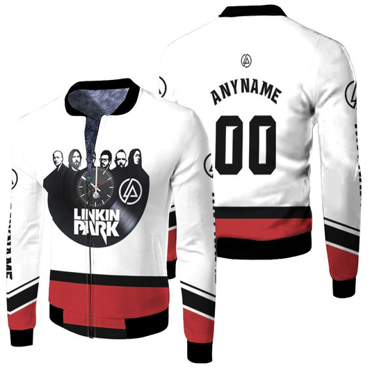 Linkin Park Legend Members Rock Band Red White Fleece Bomber Jacket