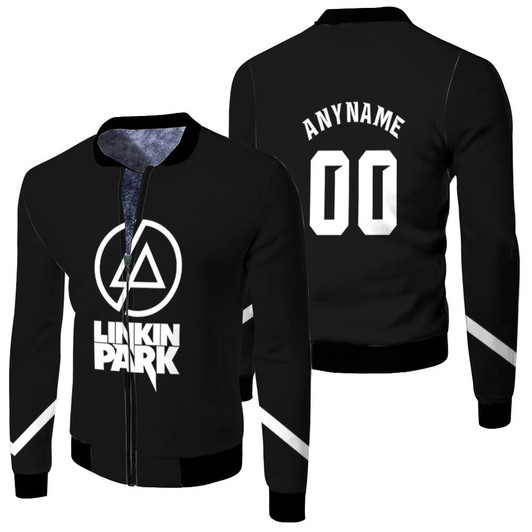 Linkin Park Rock Band Logo Black Gradient Fleece Bomber Jacket