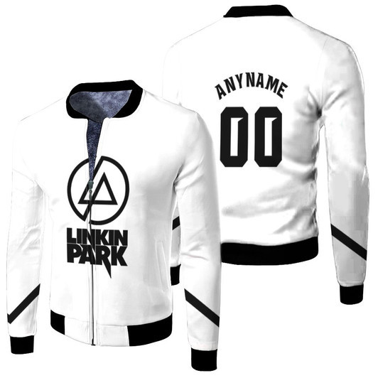 Linkin Park Rock Band Logo White Gradient Fleece Bomber Jacket