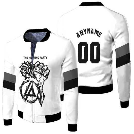 Linkin Park Rock Band Special Logo Black White Fleece Bomber Jacket