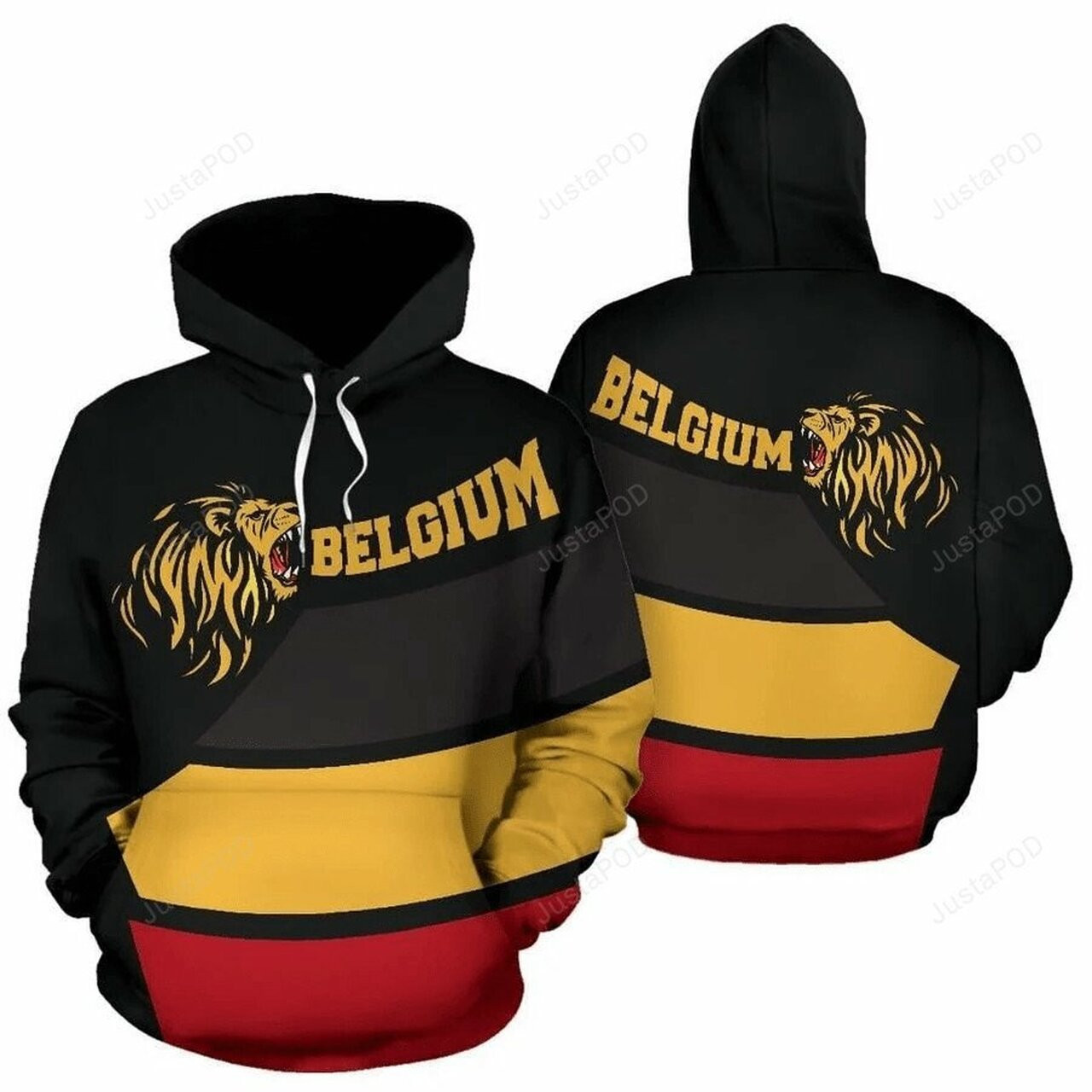 Lion Belgium Flag 3d All Over Print Hoodie