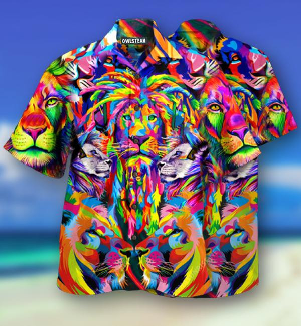 Lion Colorful Edition - Hawaiian Shirt - Hawaiian Shirt For Men