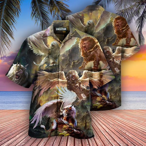 Lion God Of War Edition - Hawaiian Shirt - Hawaiian Shirt For Men