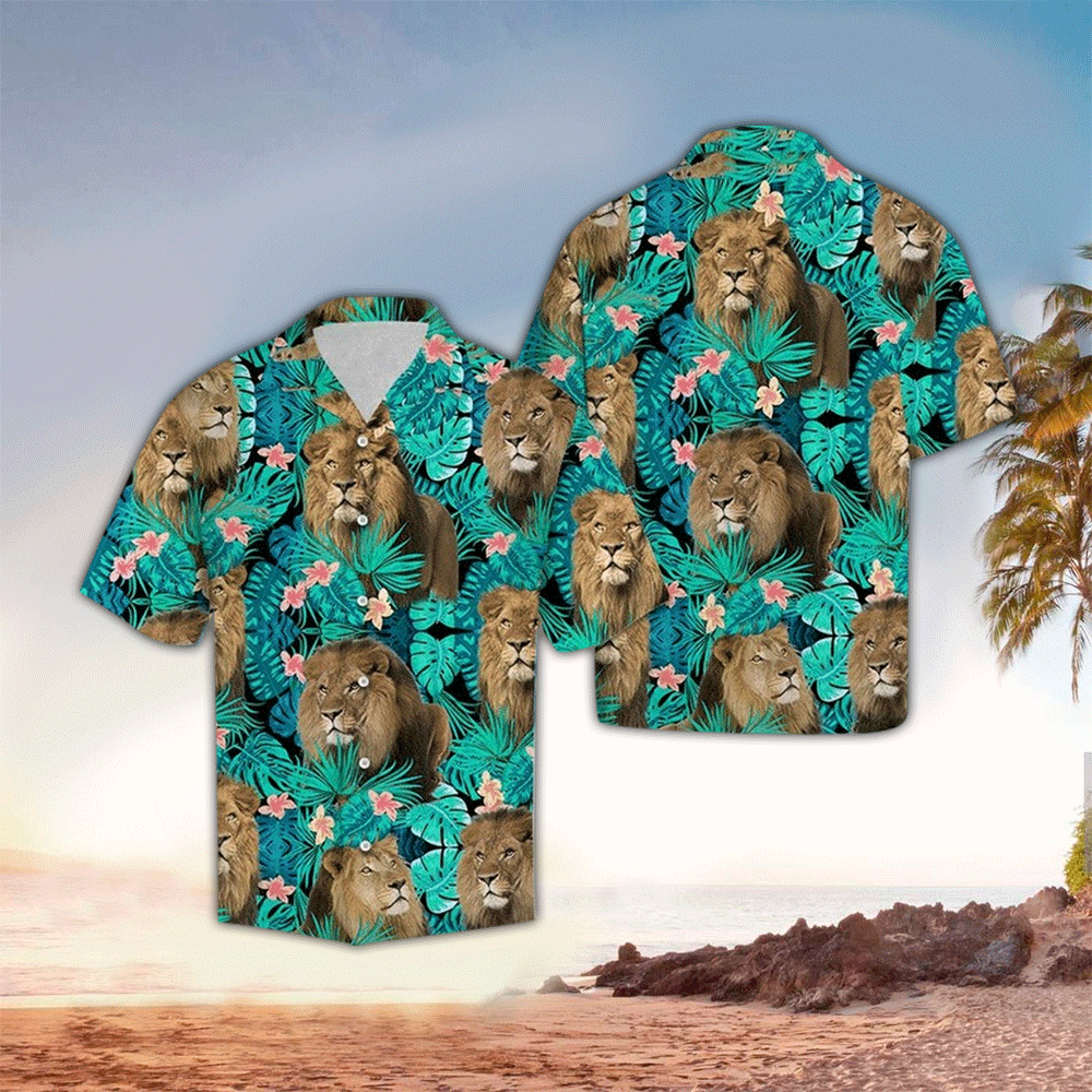 Lion Hawaiian Shirt Perfect Lion Clothing Shirt for Men and Women