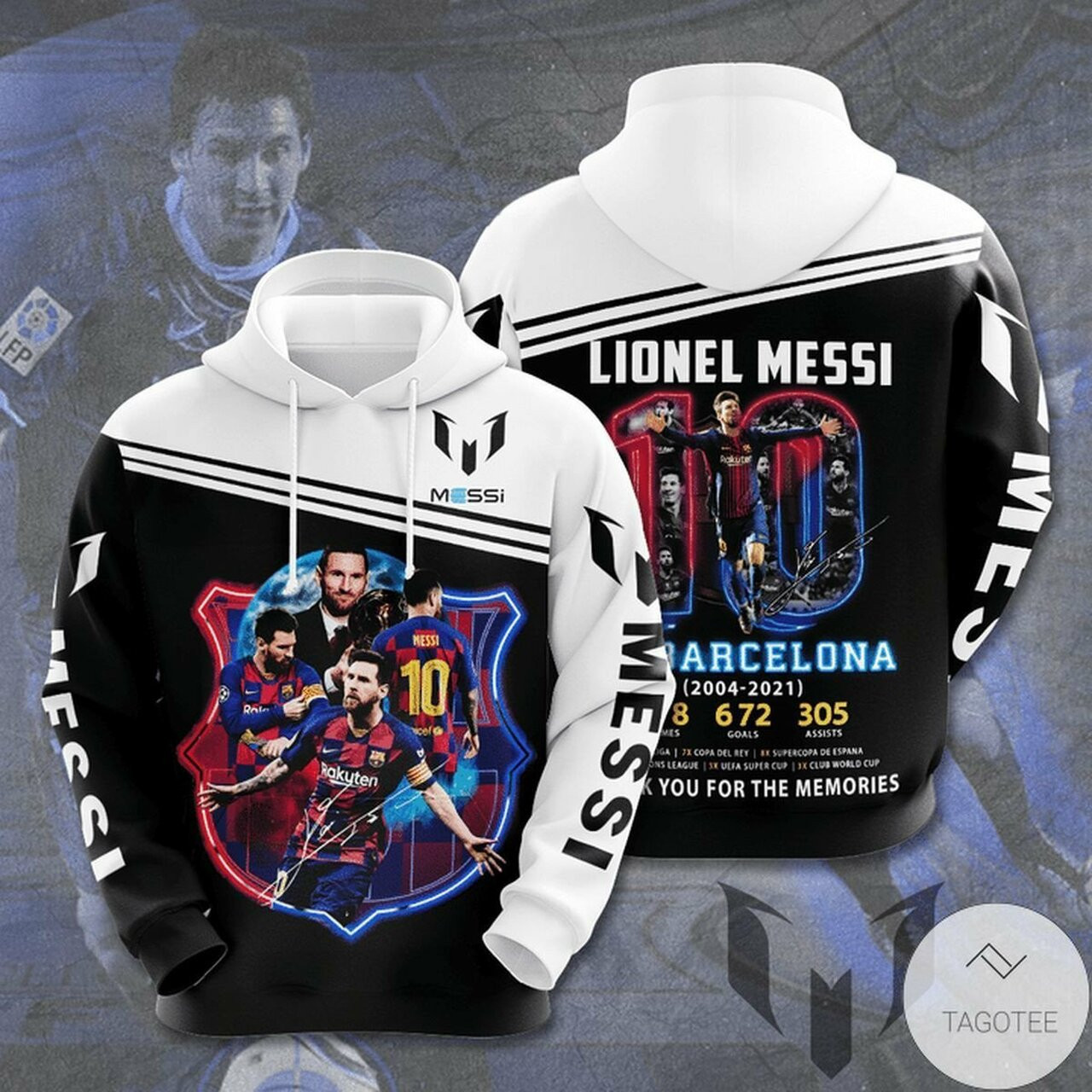 Lionel Messi Barcelona Thank You For The Memories 3d All Over Print Hoodie