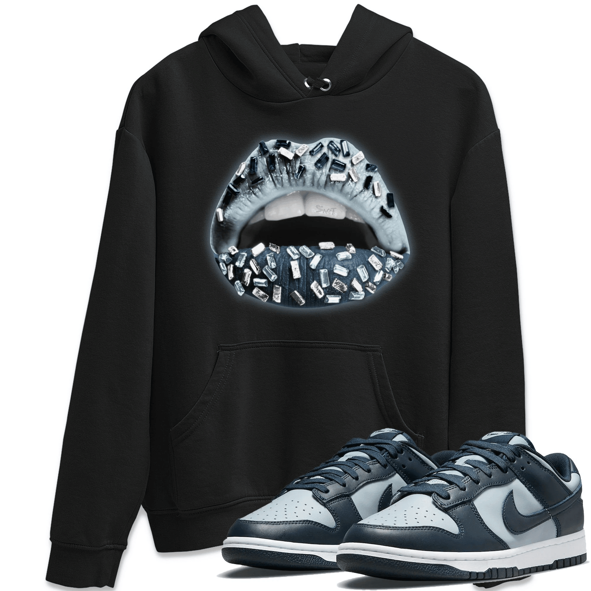 Lips Jewel Hoodie - Nike Dunk Championship Grey Outfit