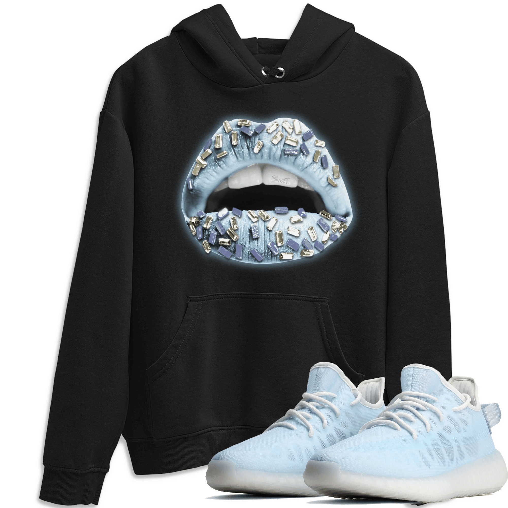 Lips Jewel Hoodie - Yeezy 350 V2 Mono Ice Outfit