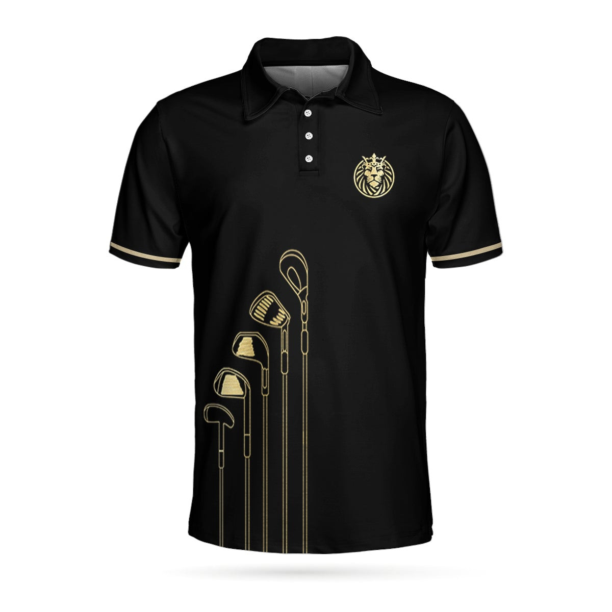 Live Like A King Playing Golf Black And Gold Polo Shirt Luxury Golfer Polo Shirt Best Golf Shirt For Men