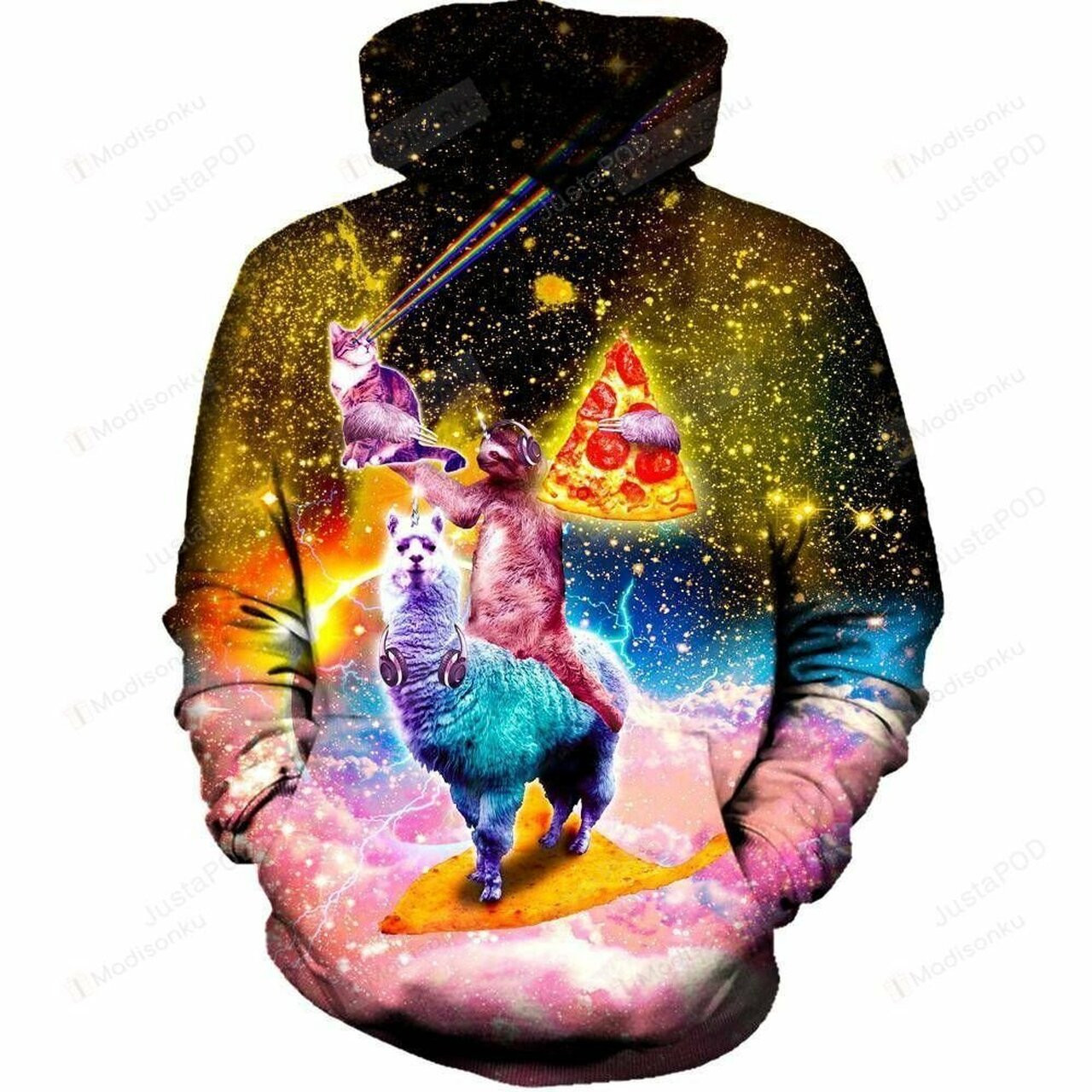 Llama And Sloths Epic Adventure 3d All Over Print Hoodie