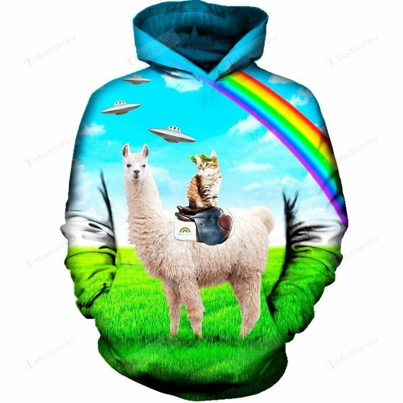 Llama Cat 3d All Over Print Hoodie