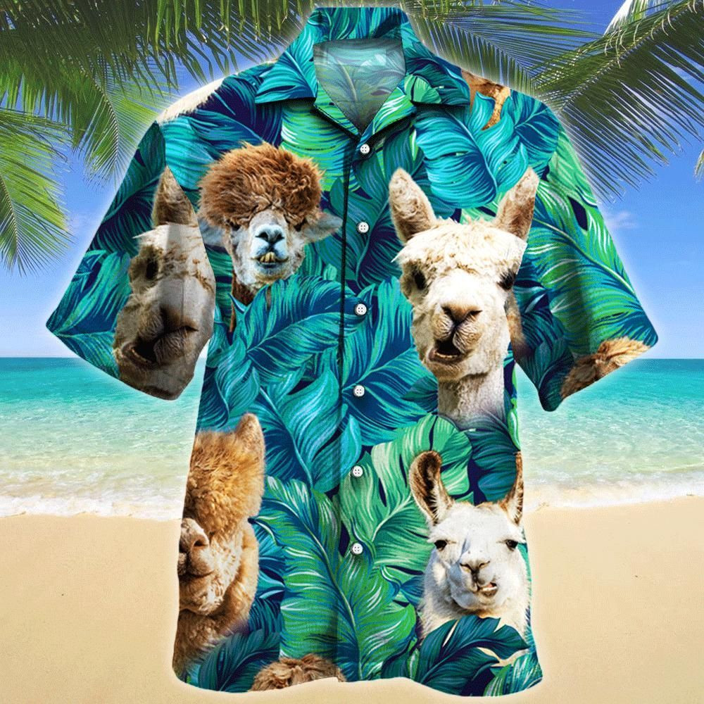 Llama Lovers Aloha Hawaiian Shirt Colorful Short Sleeve Summer Beach Casual Shirt For Men And Women