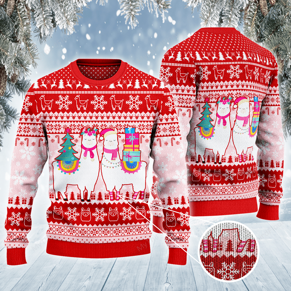 Llama Lovers Christmas Ugly Christmas Sweater Ugly Sweater For Men Women