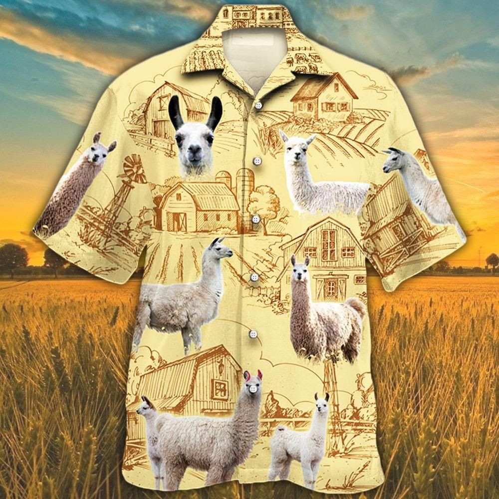 Llama Lovers Farm Aloha Hawaiian Shirt Colorful Short Sleeve Summer Beach Casual Shirt For Men And Women