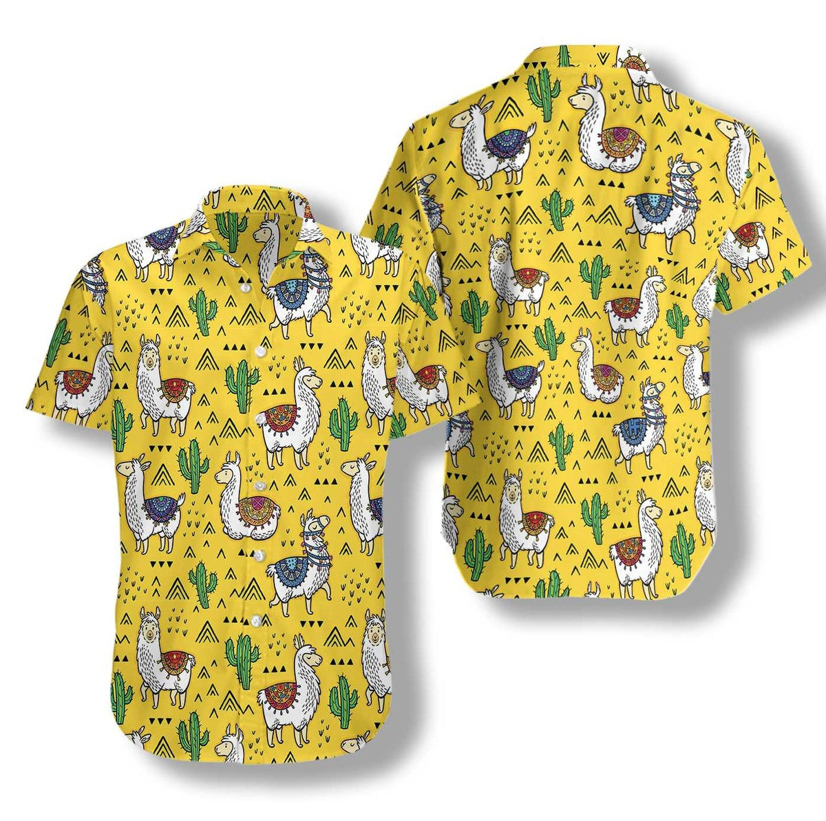 Llamas Cactuses Hawaiian Shirt