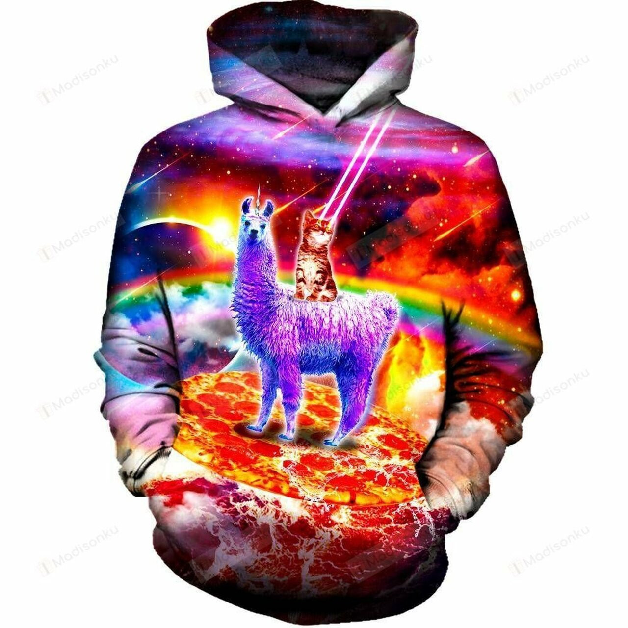 Llamas Evil Kitty For Unisex 3d All Over Print Hoodie