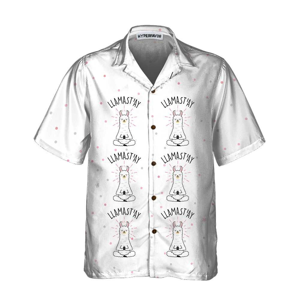 Llamastay Alpaca Hawaiian Shirt Funny Meditating Alpaca Shirt