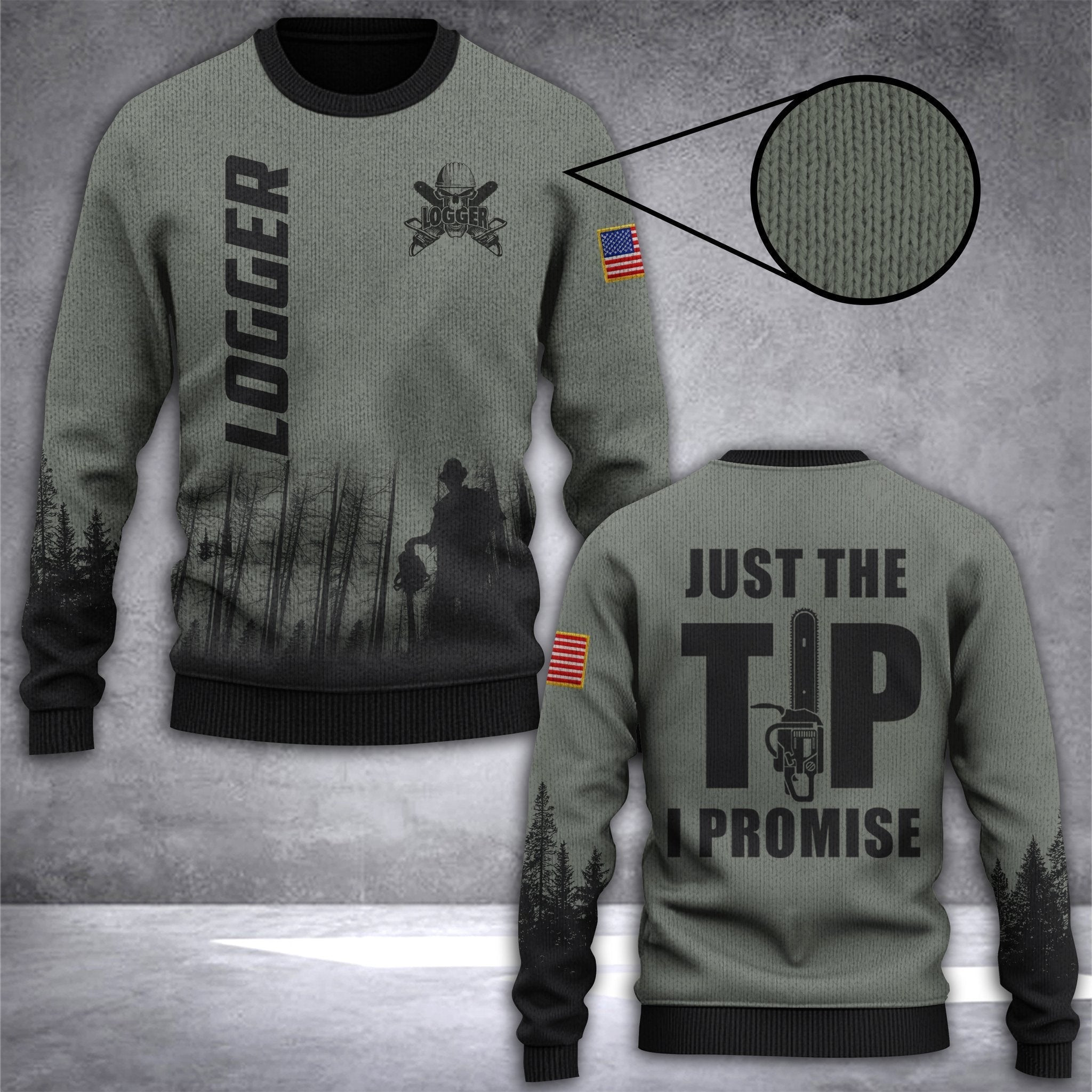 Logger Just The Tip I Promise Ugly Christmas Sweater Ugly Sweater For Men Women