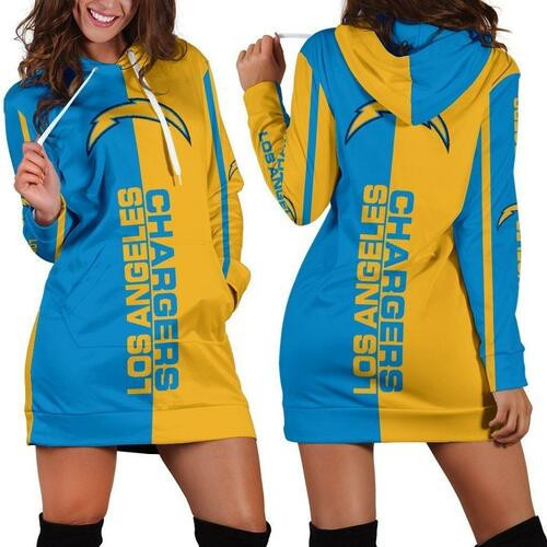 Los Angeles Chargers Hoodie Dress Sweater Dress Sweatshirt Dress 3d All Over Print For Women Hoodie