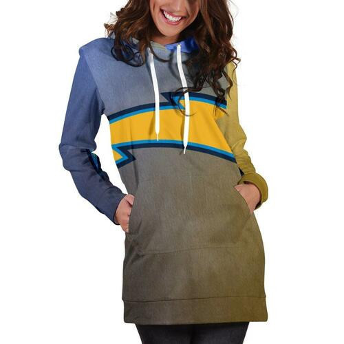 Los Angeles Chargers Hoodie Dress Sweater Dress Sweatshirt Dress 3d All Over Print For Women Hoodie