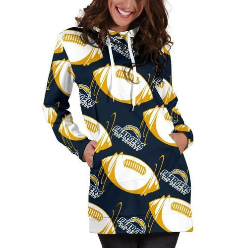 Los Angeles Chargers Hoodie Dress Sweater Dress Sweatshirt Dress 3d All Over Print For Women Hoodie