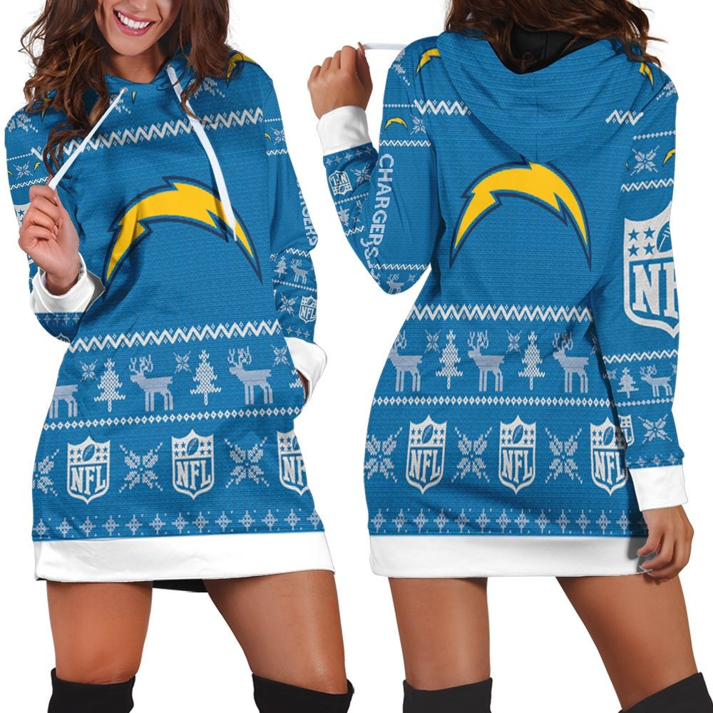 Los Angeles Chargers Nfl Ugly Sweatshirt Christmas 3d Hoodie Dress For Women