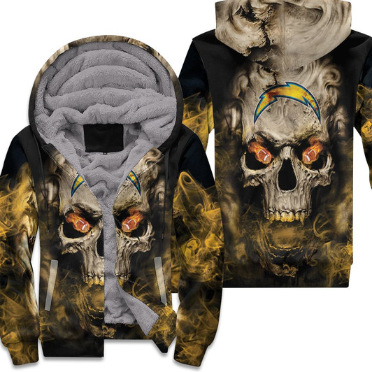 Los Angeles Chargers Skull Los Angeles Chargers 3D Fleece Hoodie