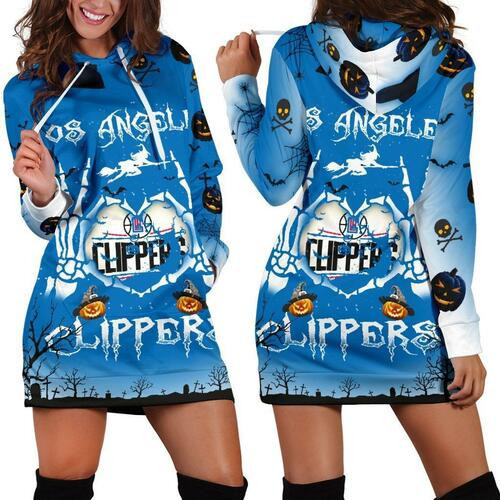 Los Angeles Clippers Hoodie Dress Sweater Dress Sweatshirt Dress 3d All Over Print For Women For Halloween Hoodie