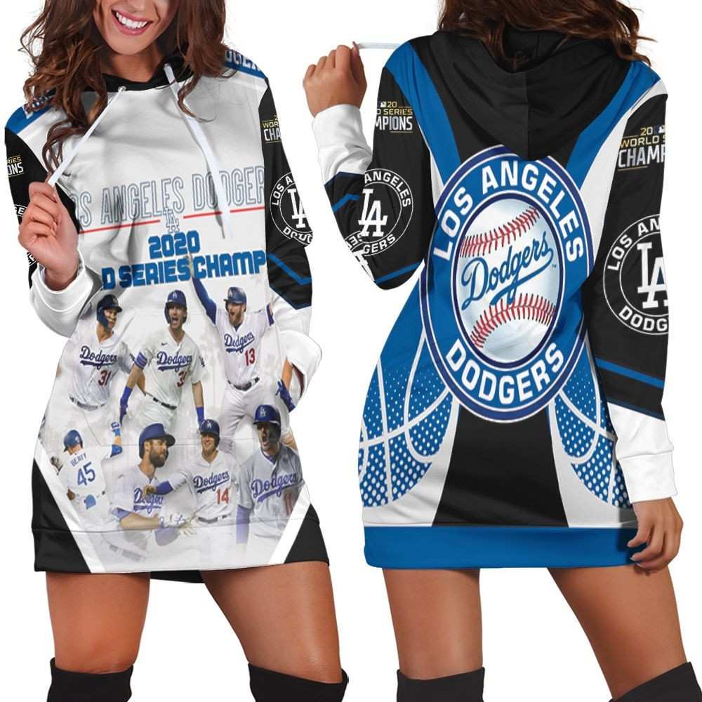 Los Angeles Dodgers 2020 World Series Champions Hoodie Dress Sweater Dress Sweatshirt Dress