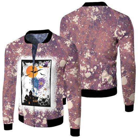 Los Angeles Dodgers And Los Angeles Lakers Make Heart Halloween Fleece Bomber Jacket