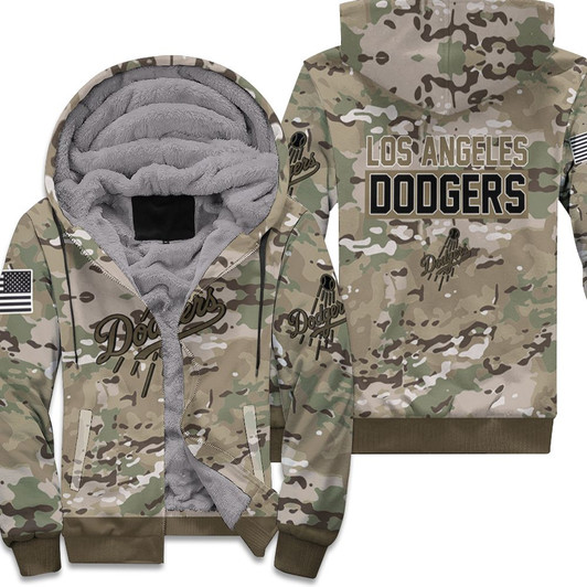 Los Angeles Dodgers Camouflage Veteran 3D Fleece Hoodie