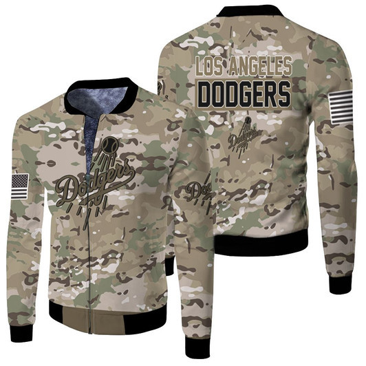 Los Angeles Dodgers Camouflage Veteran Fleece Bomber Jacket