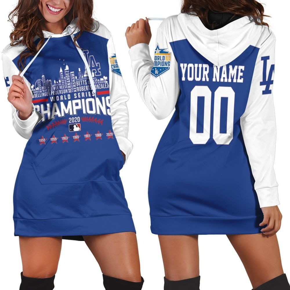 Los Angeles Dodgers Team Name World Series Champions 3d Hoodie Dress Sweater Dress Sweatshirt Dress